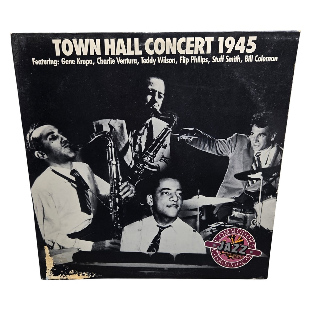 Town Hall Concert 1945 Gene Krupa Teddy Wilson Commodore LP CCL-7006 Vinyl Teste